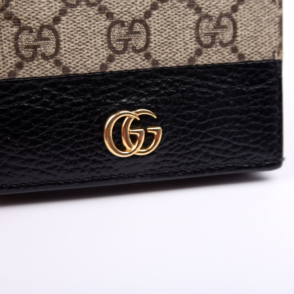 Gucci 658610 GG Supreme Marmont Card Case Black