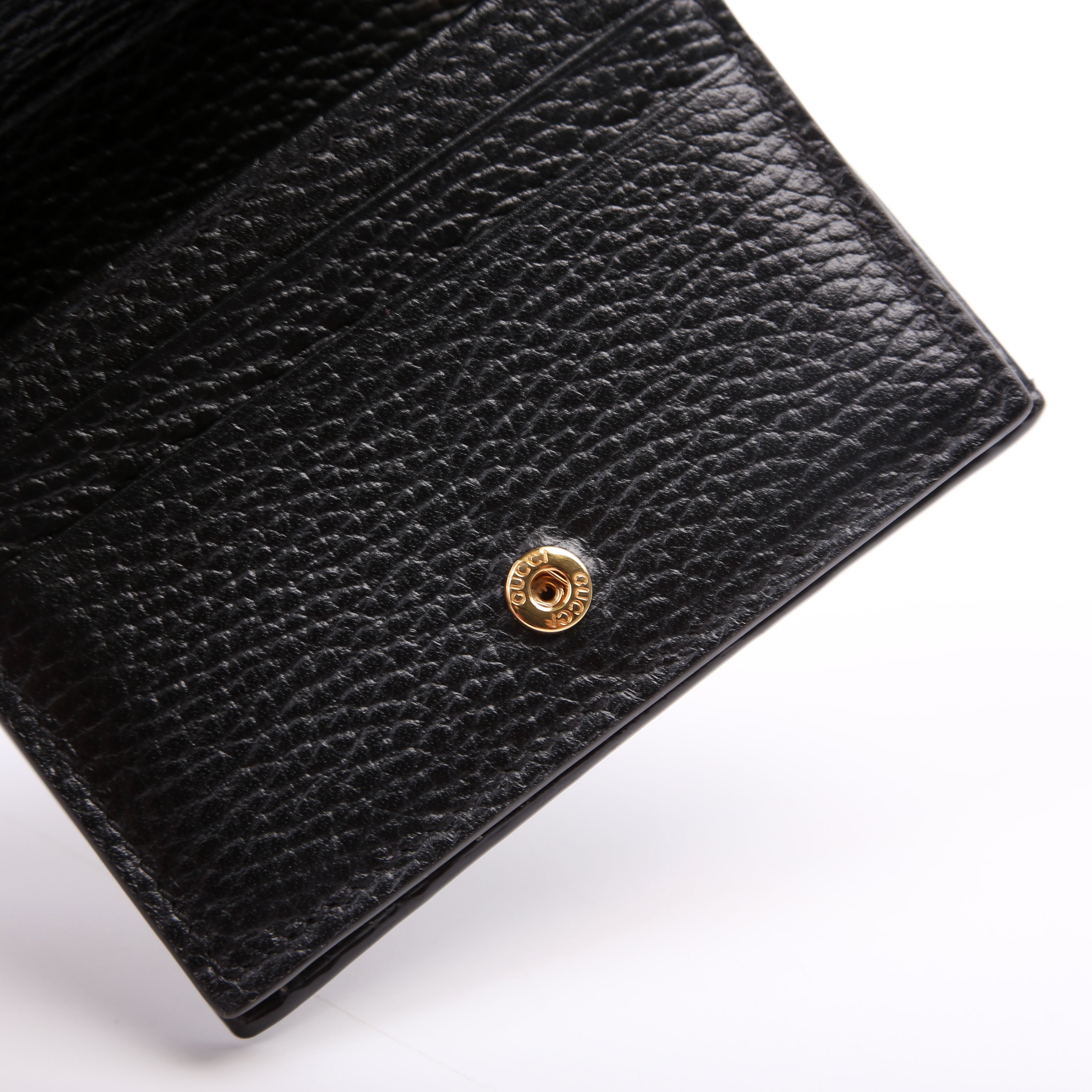Gucci 658610 GG Supreme Marmont Card Case Black