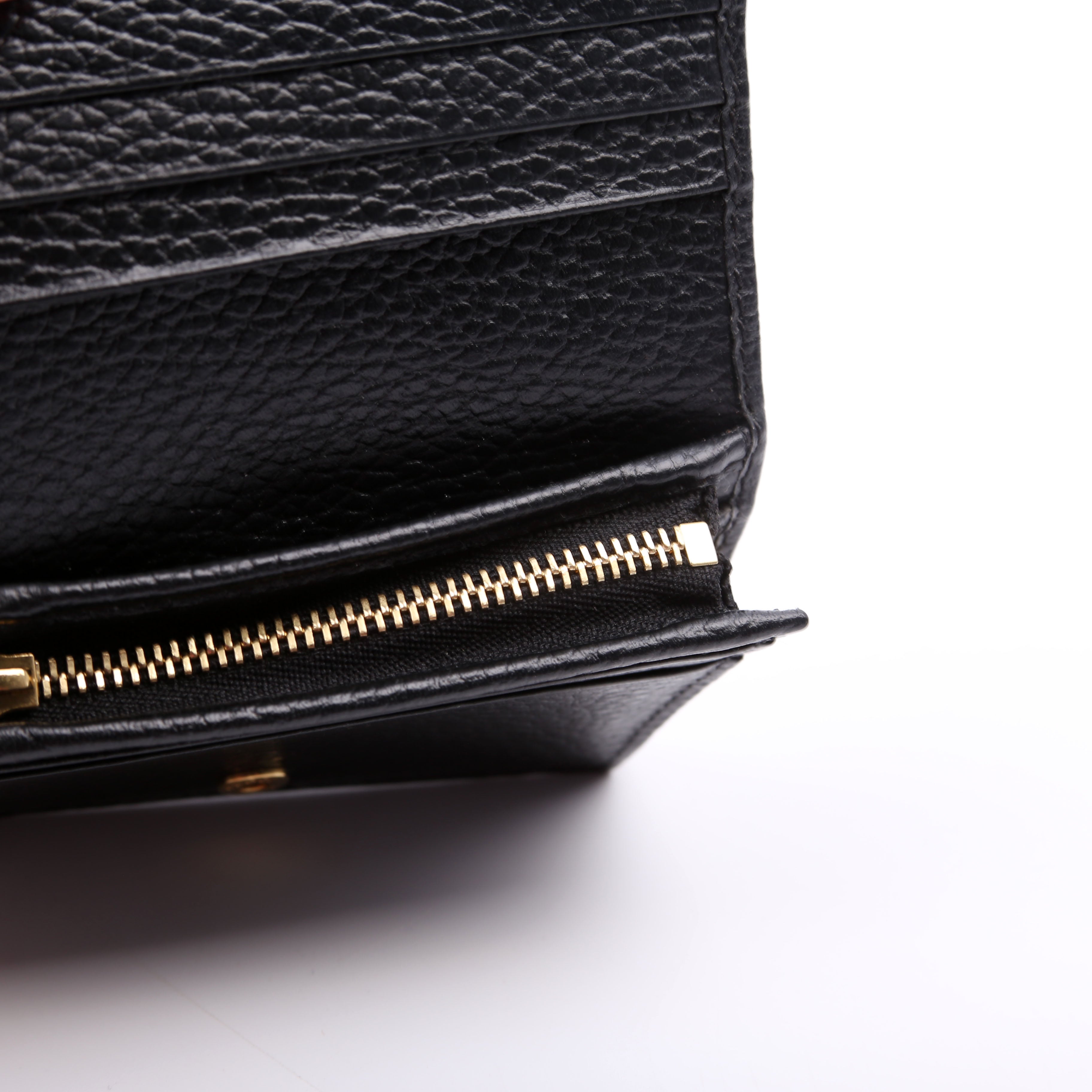Gucci 658610 GG Supreme Marmont Card Case Black