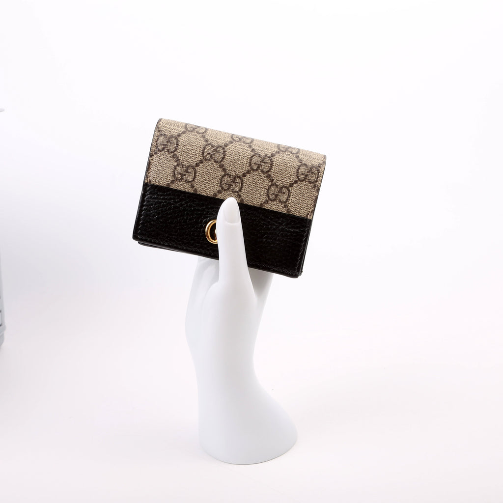 Gucci 658610 GG Supreme Marmont Card Case Black