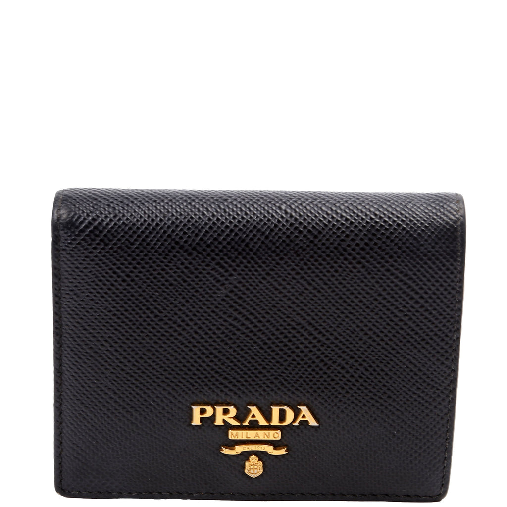 Saffiano Compact Bifold Wallet Black