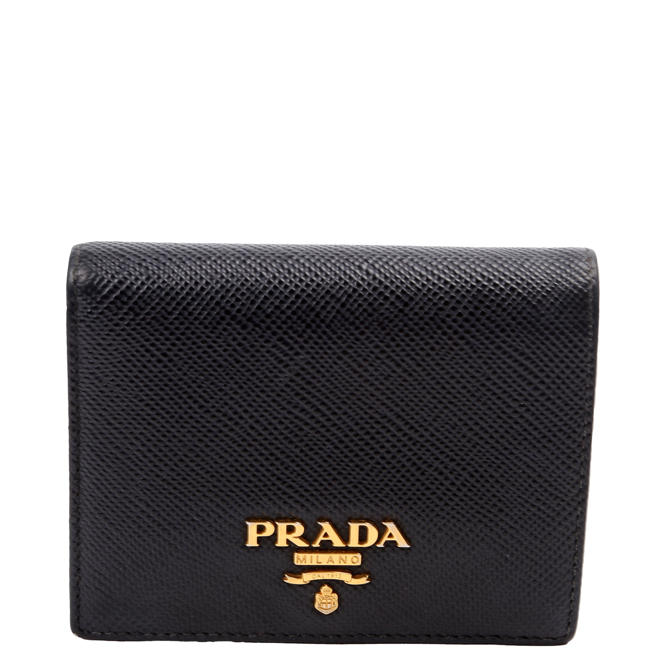 Saffiano Compact Bifold Wallet Black
