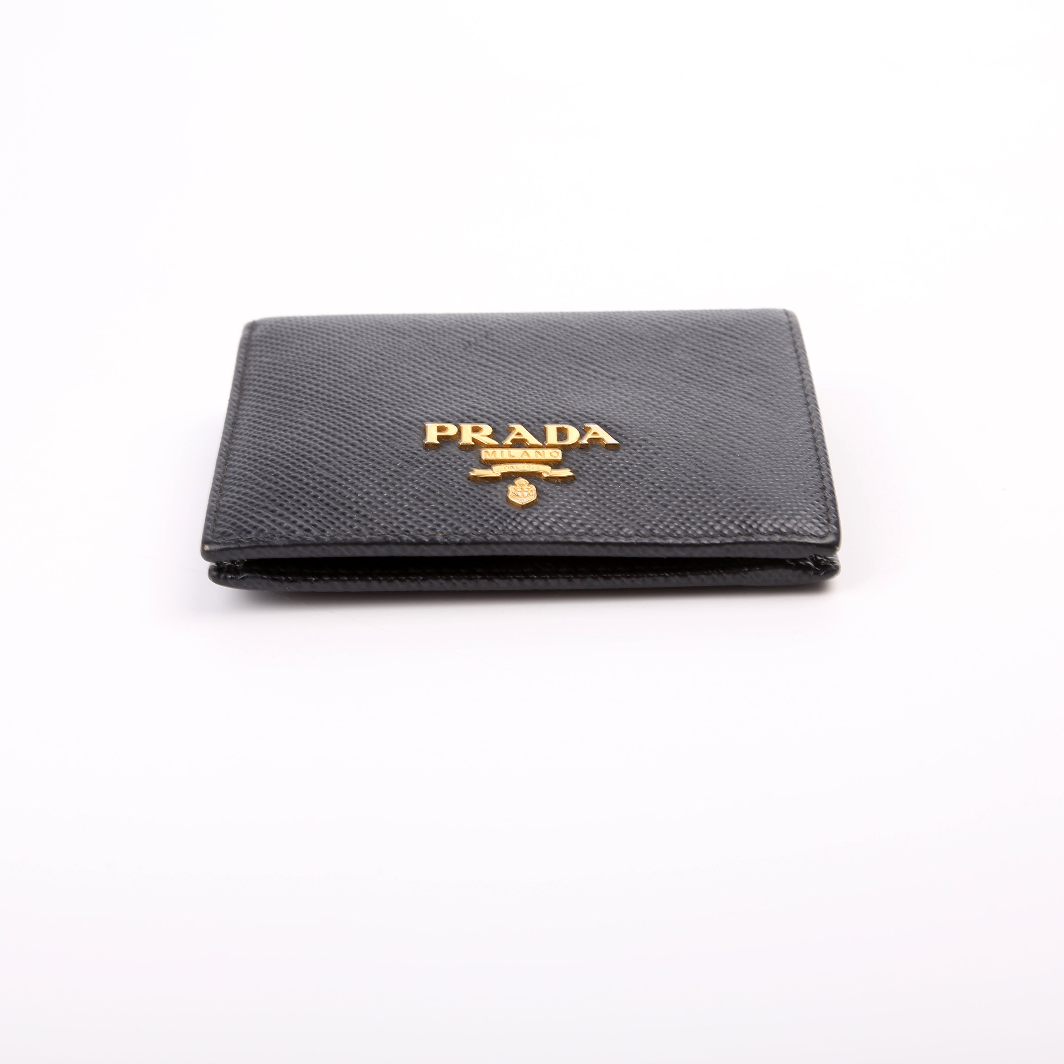Saffiano Compact Bifold Wallet Black