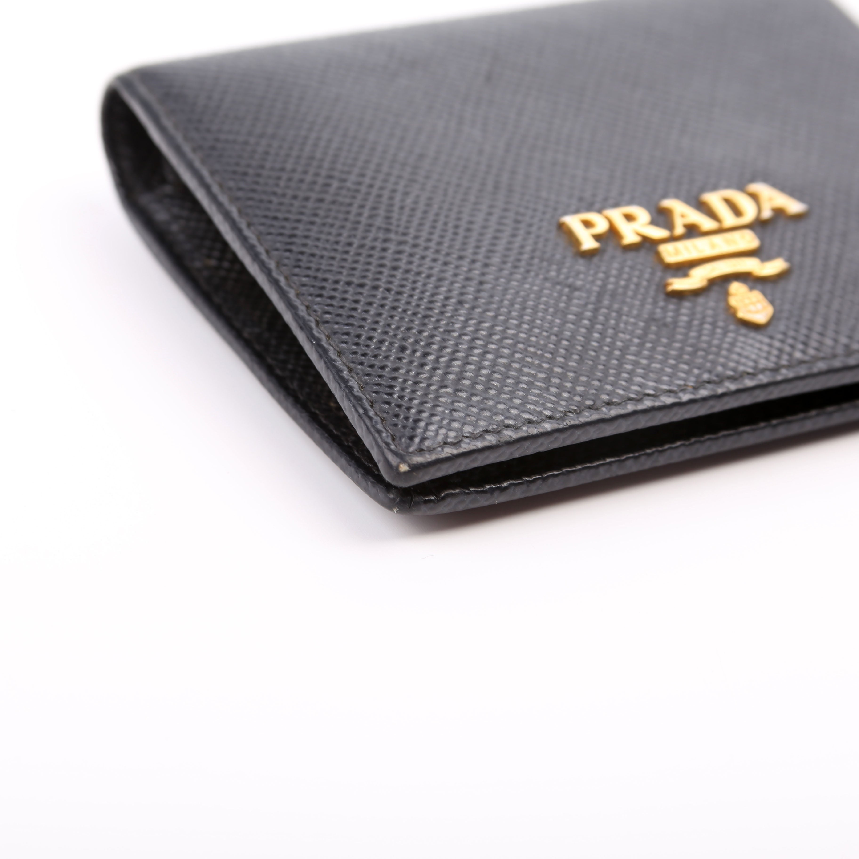 Saffiano Compact Bifold Wallet Black