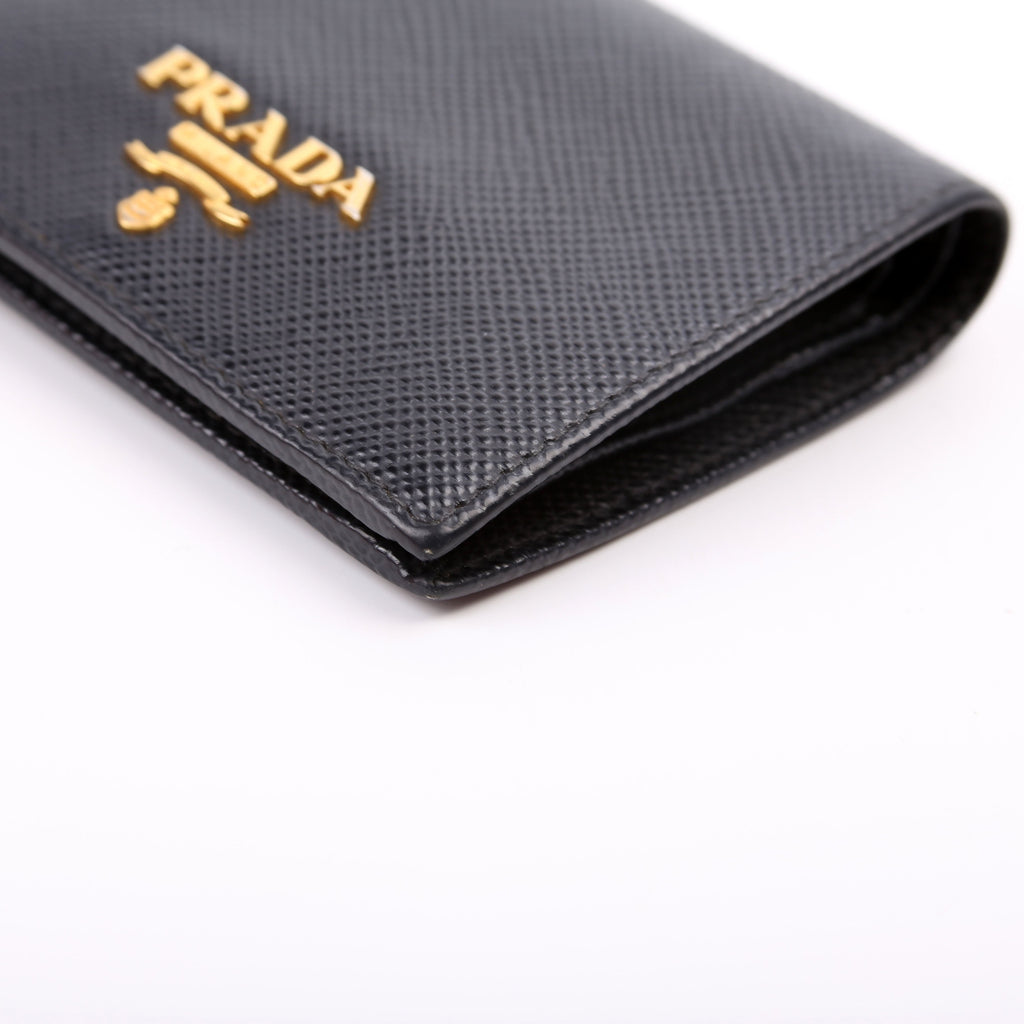 Saffiano Compact Bifold Wallet Black