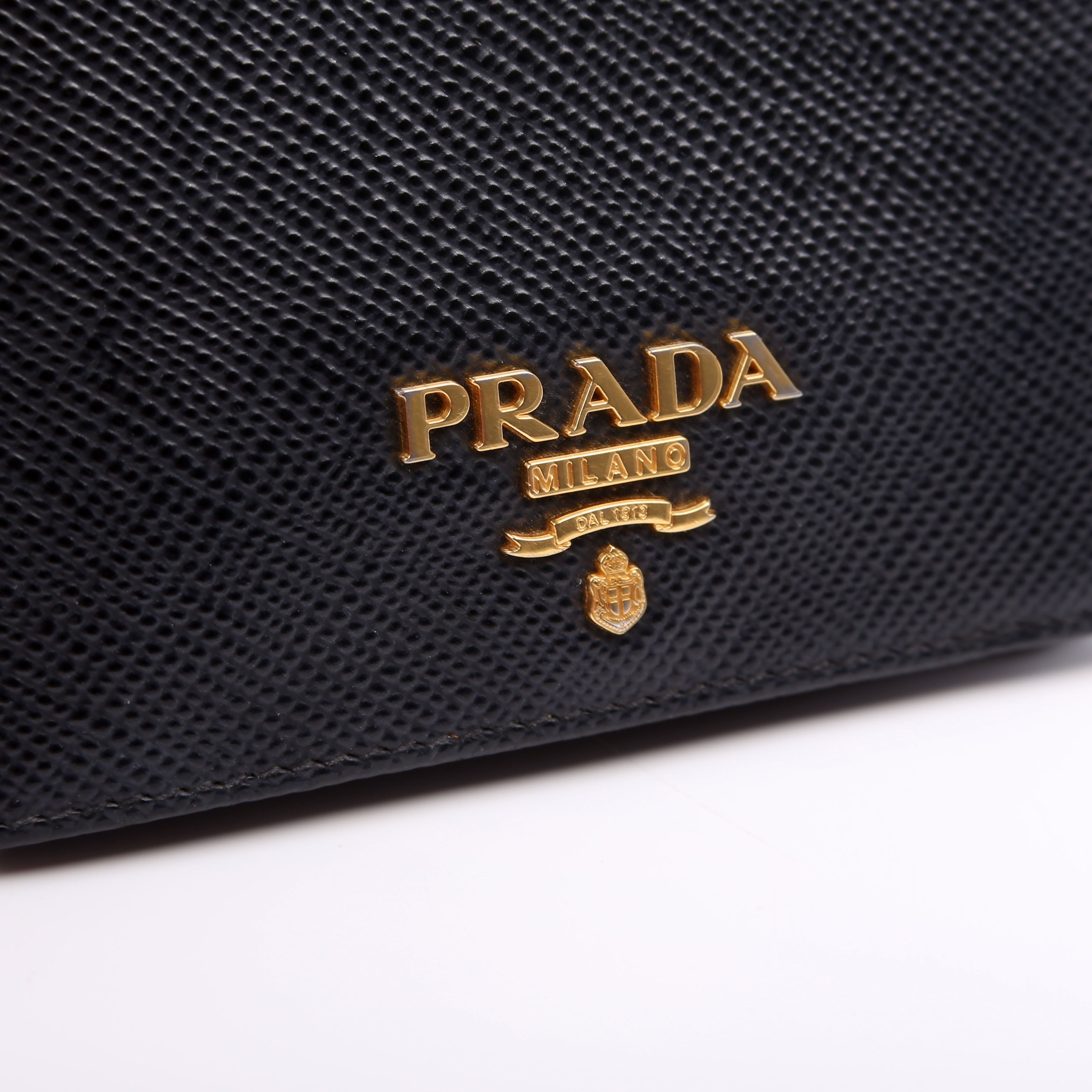 Saffiano Compact Bifold Wallet Black