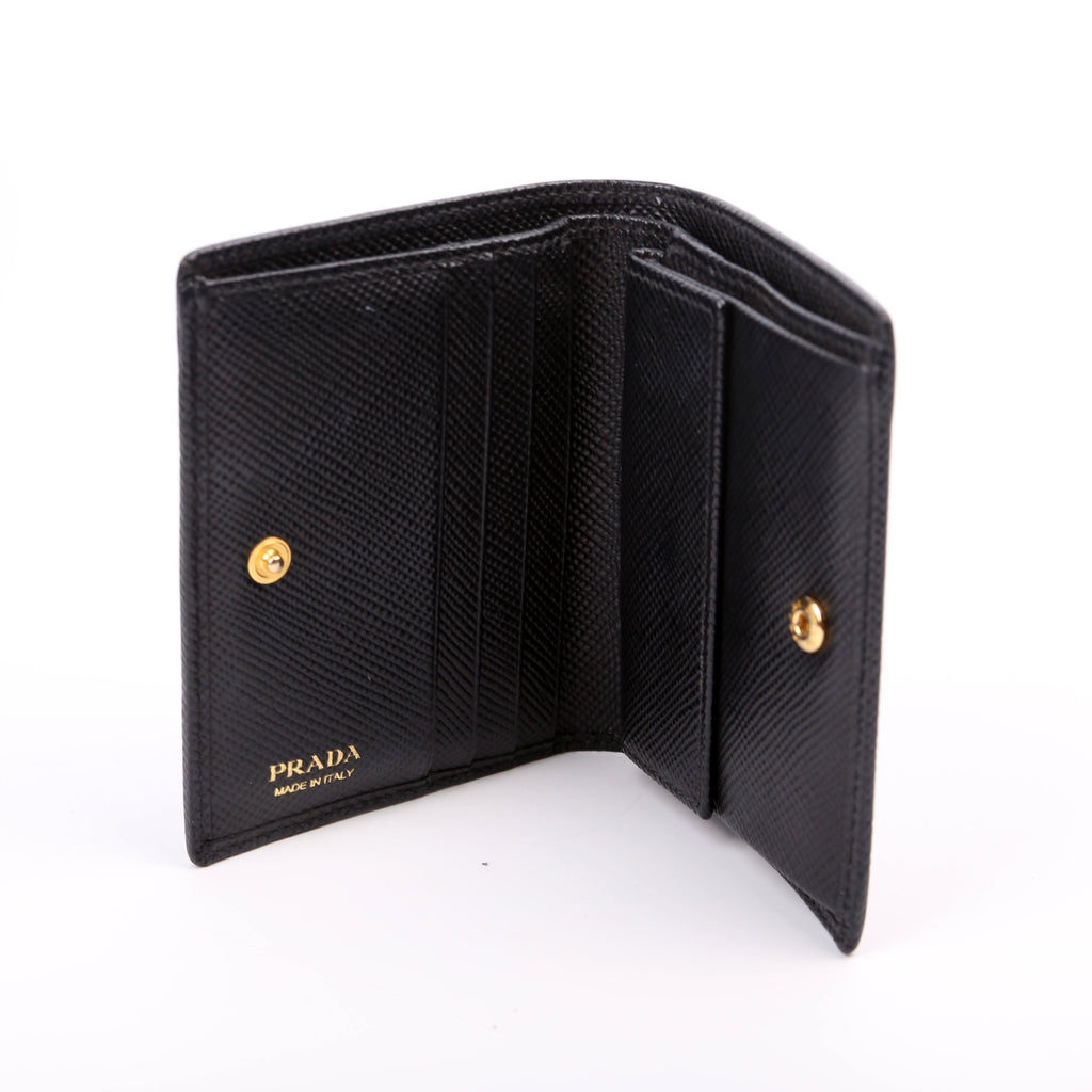 Saffiano Compact Bifold Wallet Black