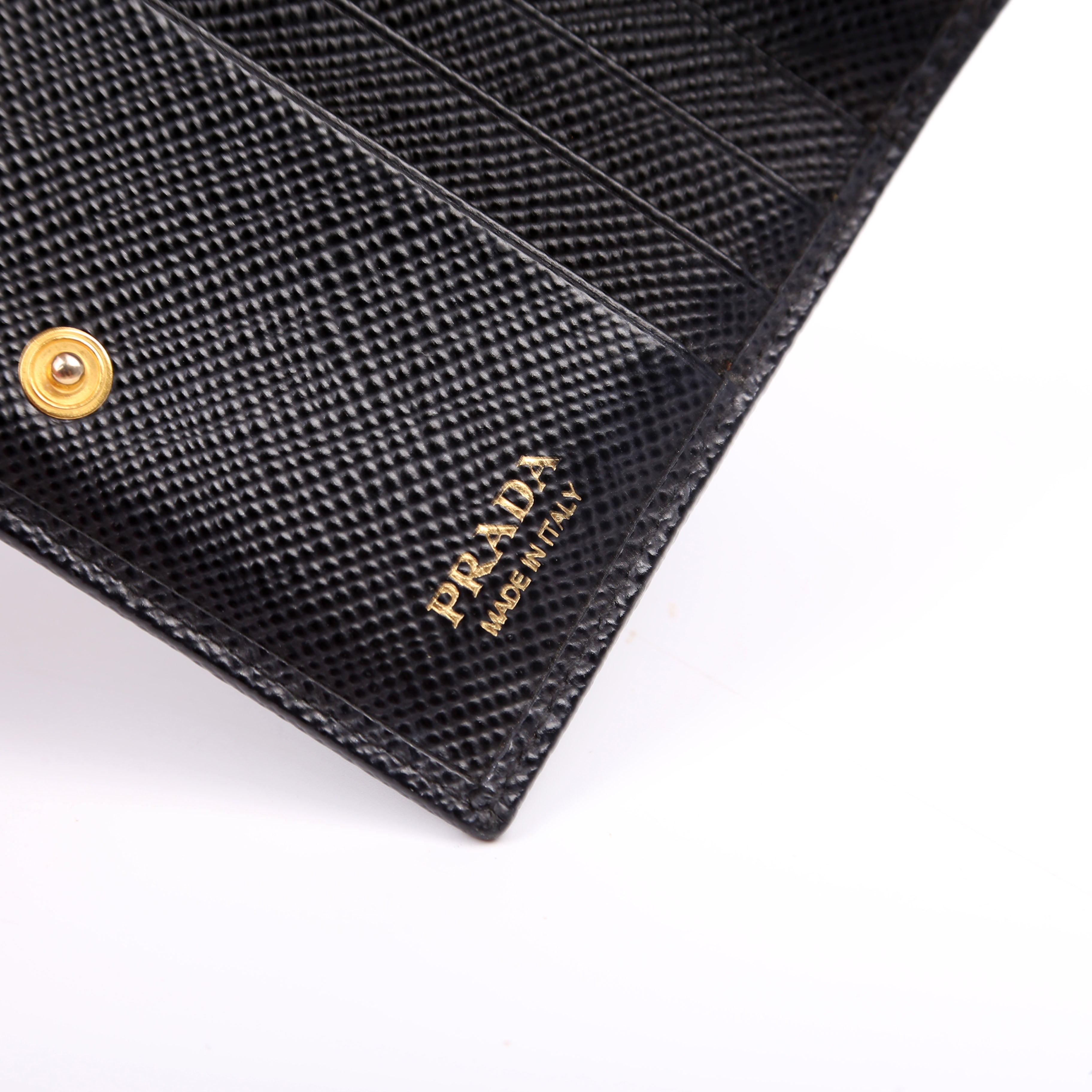 Saffiano Compact Bifold Wallet Black