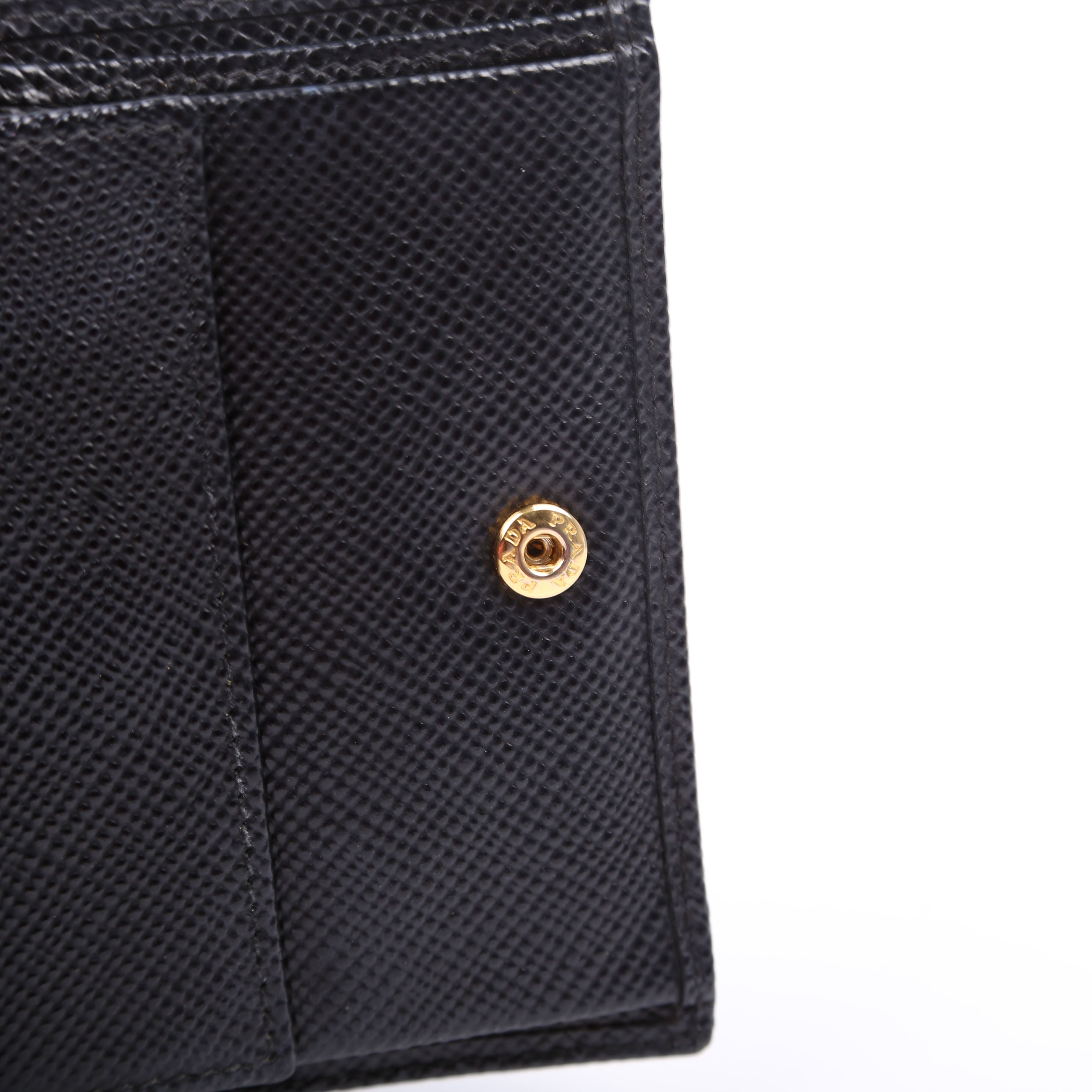 Saffiano Compact Bifold Wallet Black
