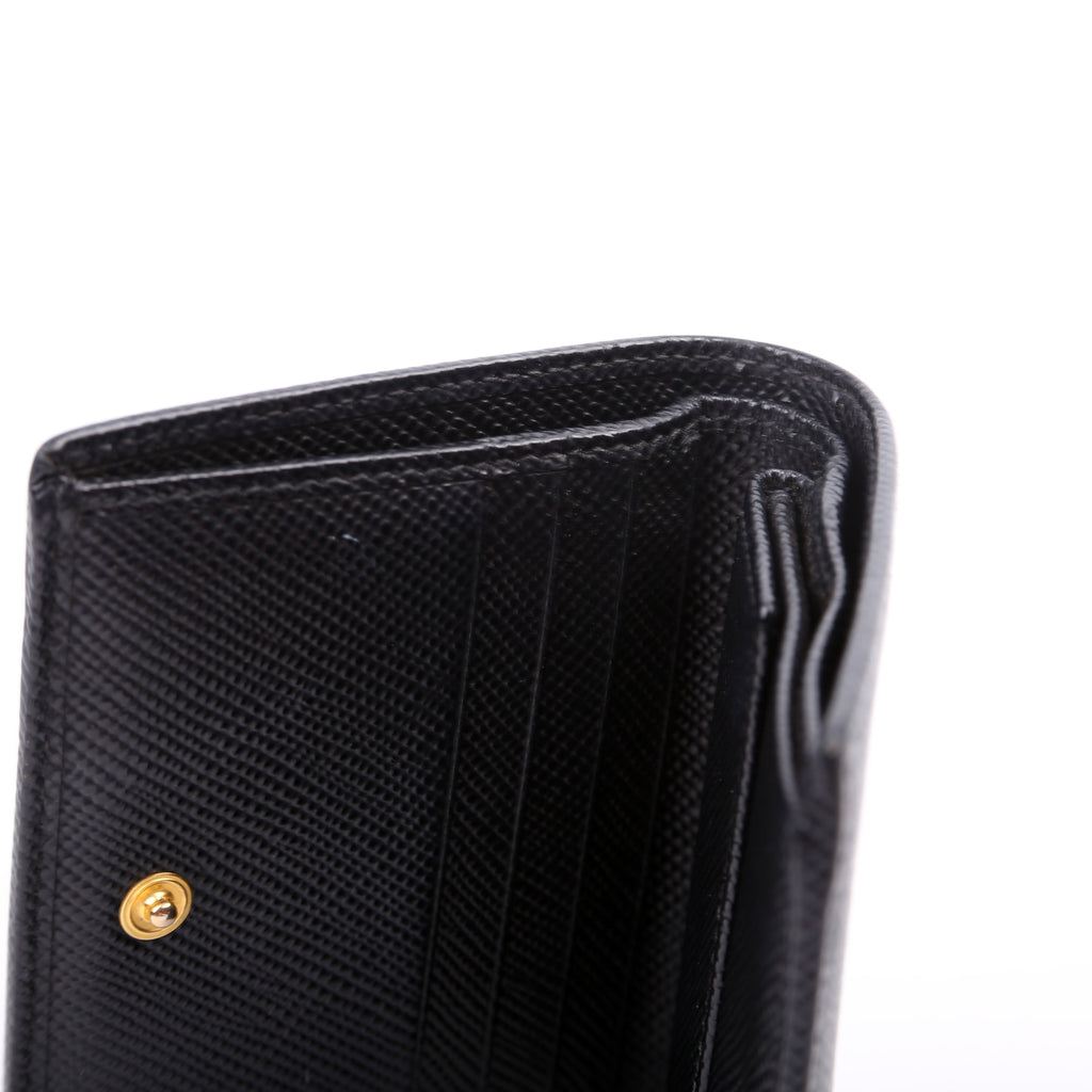 Saffiano Compact Bifold Wallet Black