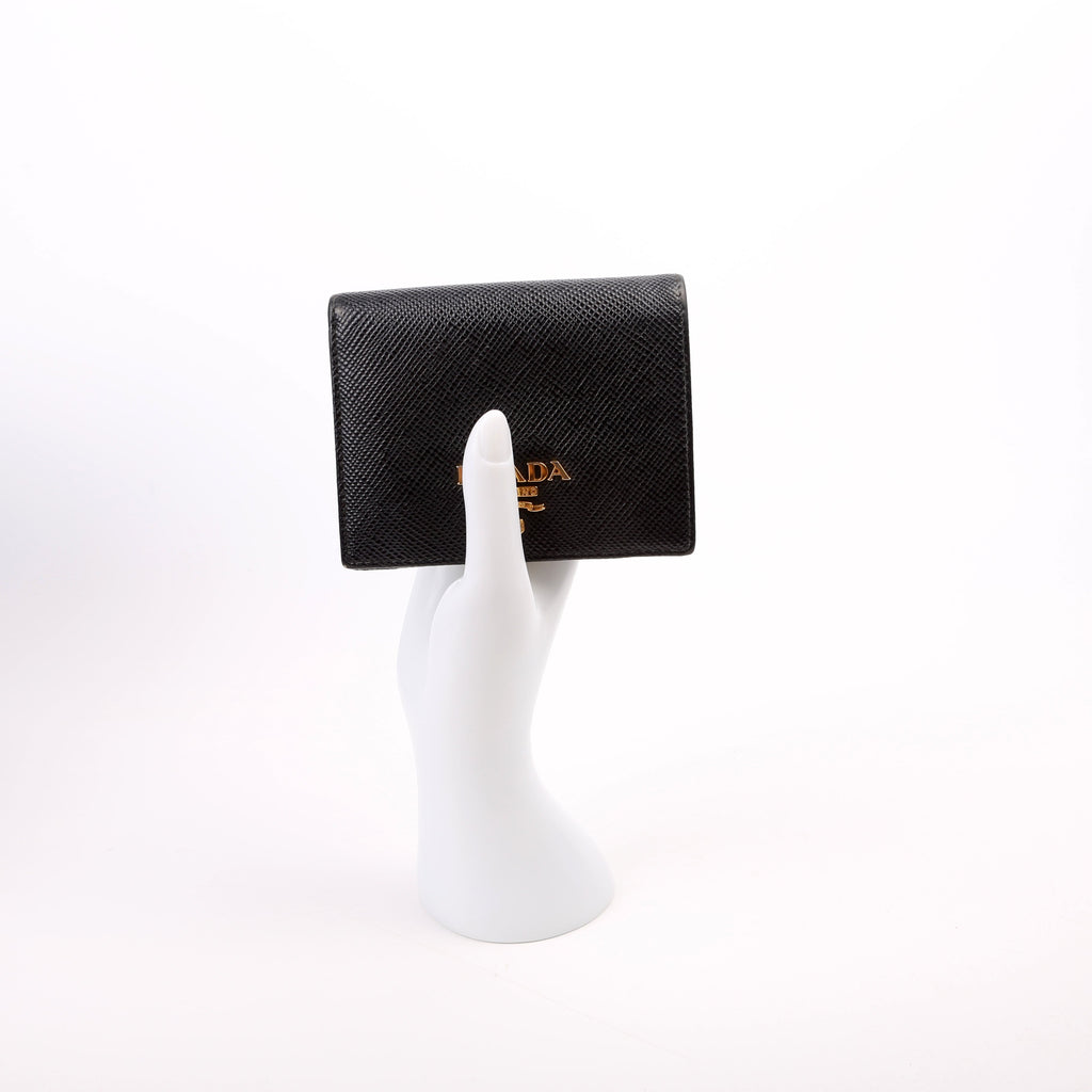 Saffiano Compact Bifold Wallet Black