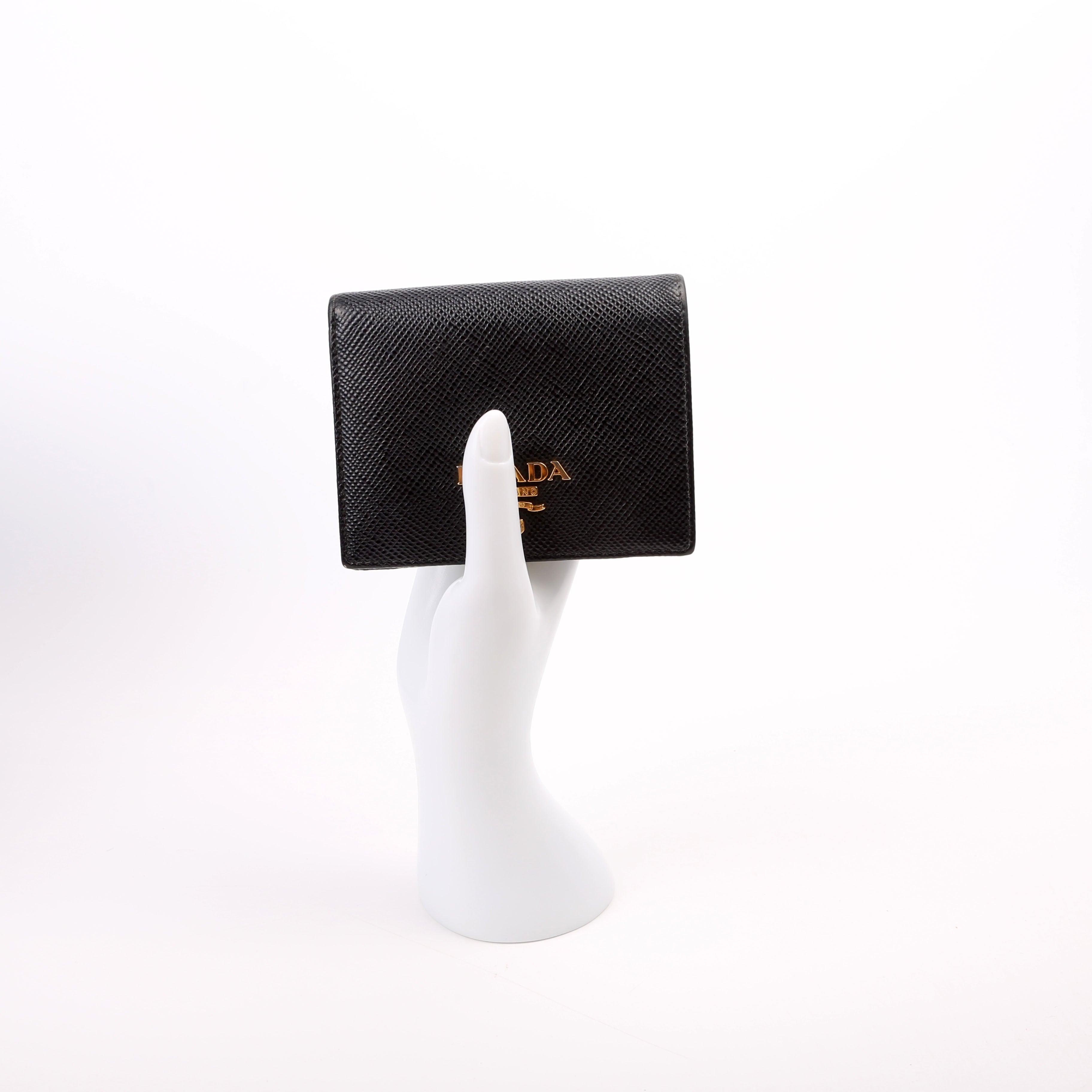 Saffiano Compact Bifold Wallet Black
