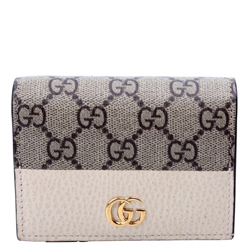 658610 GG Supreme Marmont Card Case White