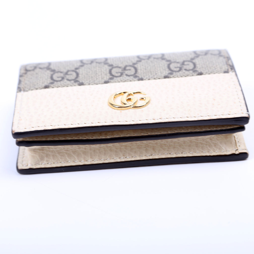 658610 GG Supreme Marmont Card Case White