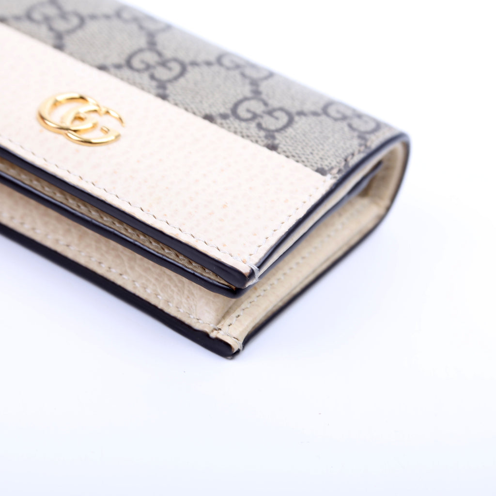 658610 GG Supreme Marmont Card Case White