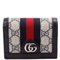 523155 Ophidia GG Card Case Wallet Navy