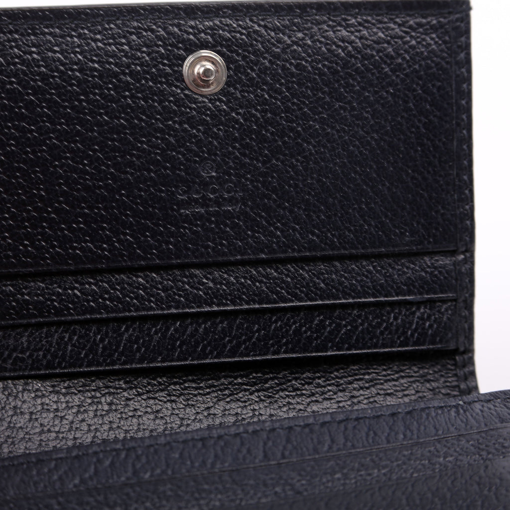 523155 Ophidia GG Card Case Wallet Navy