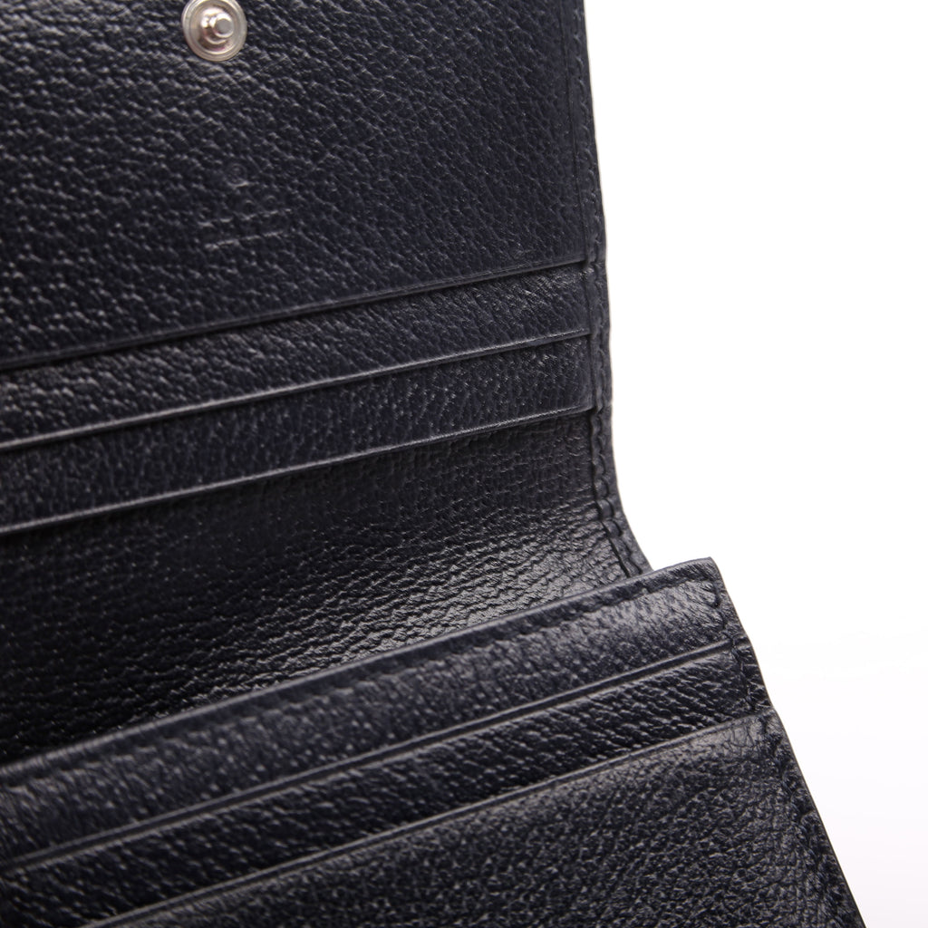 523155 Ophidia GG Card Case Wallet Navy