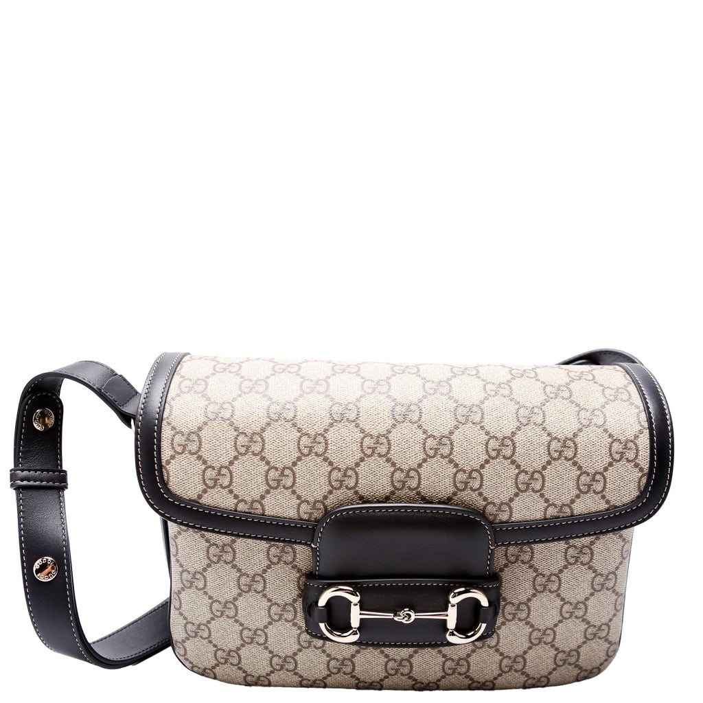 815178 GG Supreme 1955 Horsebit Soft Medium Shoulder Bag Black