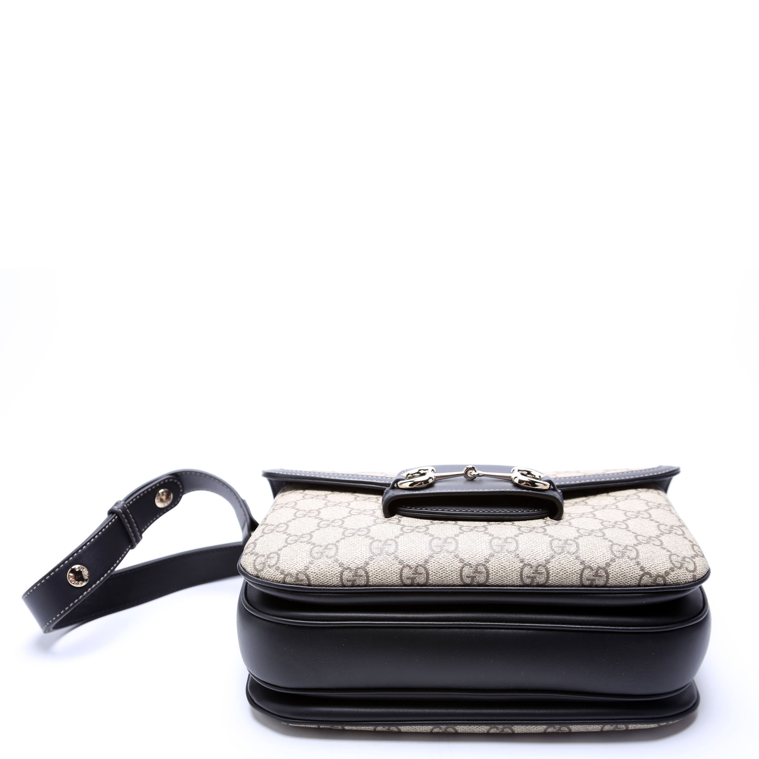815178 GG Supreme 1955 Horsebit Soft Medium Shoulder Bag Black