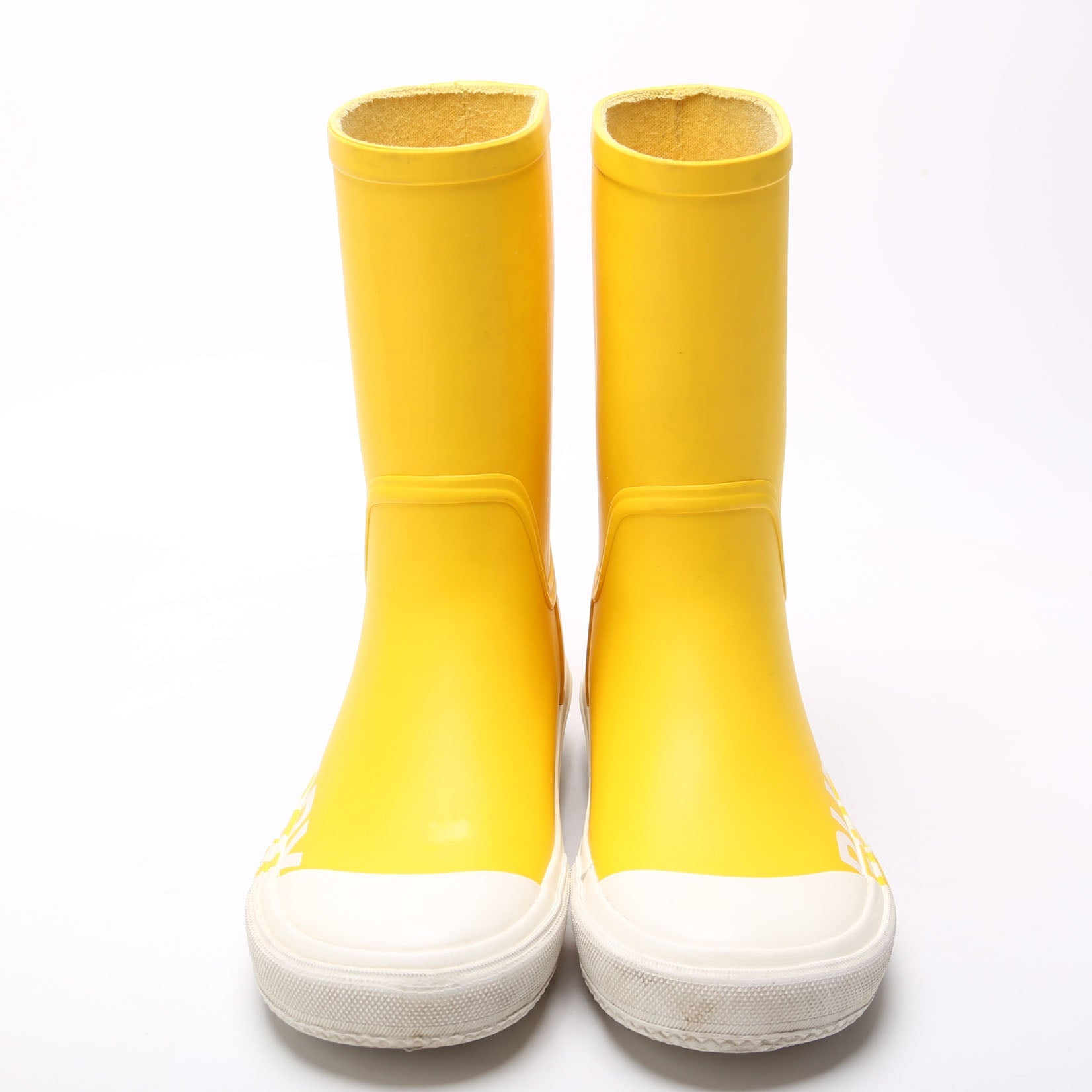 Kids Logo Rubber Rain Boots Size 30 Yellow