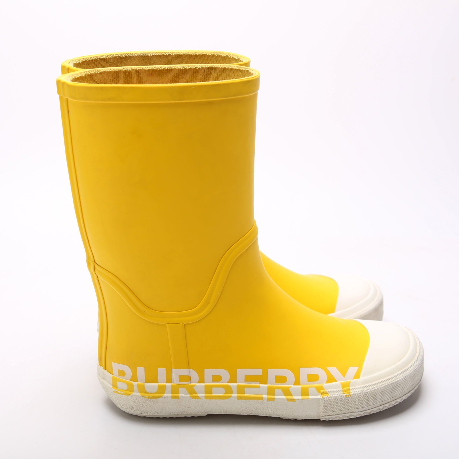 Kids Logo Rubber Rain Boots Size 30 Yellow