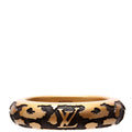 Leomonogram Lacquer/Wood Bangle Wide Brown/Gold