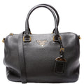 1BB023 Vitello Daino Phenix Boston Bag Black
