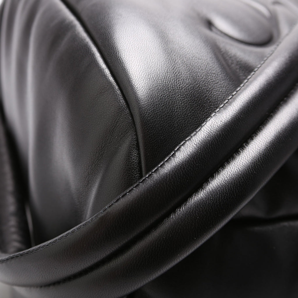 SAINT LAURENT Lambskin Debossed Logo Duffle Bag Large 797640 Black