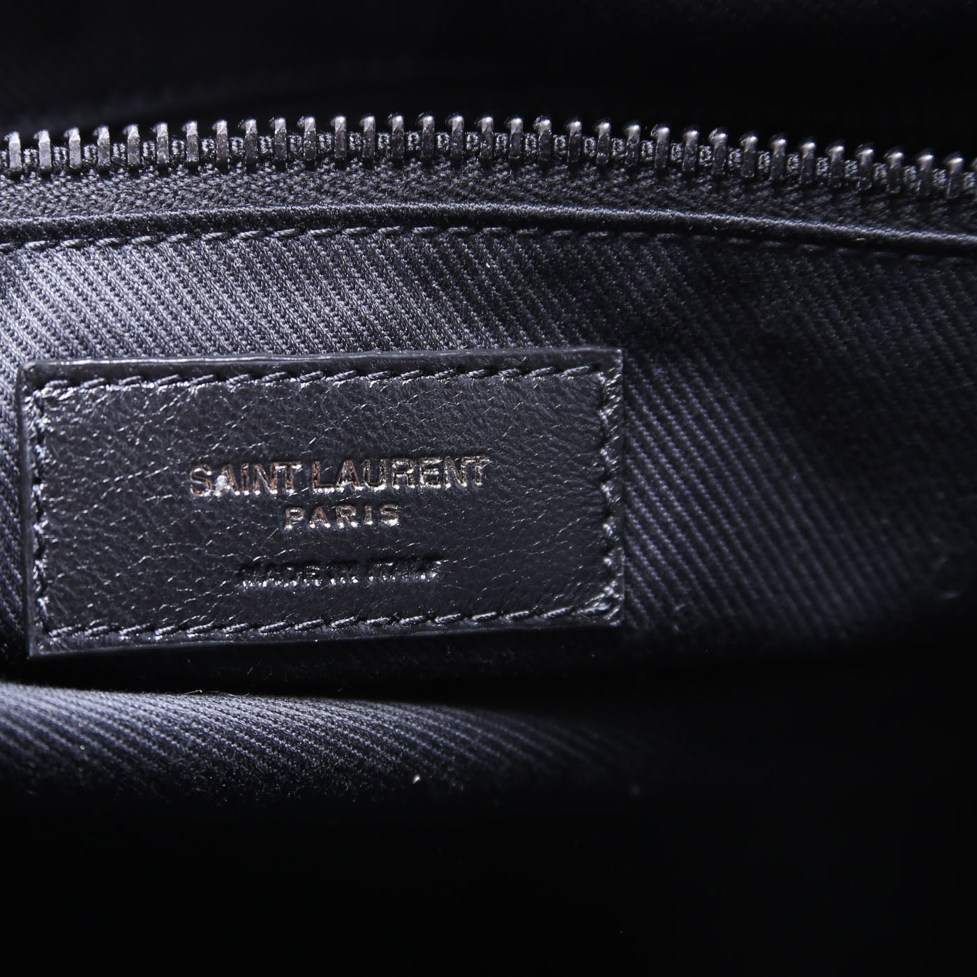 SAINT LAURENT Lambskin Debossed Logo Duffle Bag Large 797640 Black