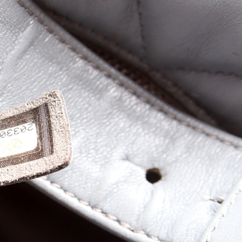 Front Pocket Flap Hobo Quilted Lambskin 20M Grey