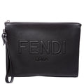7VA491 Roma Leather Flat Pouch Black