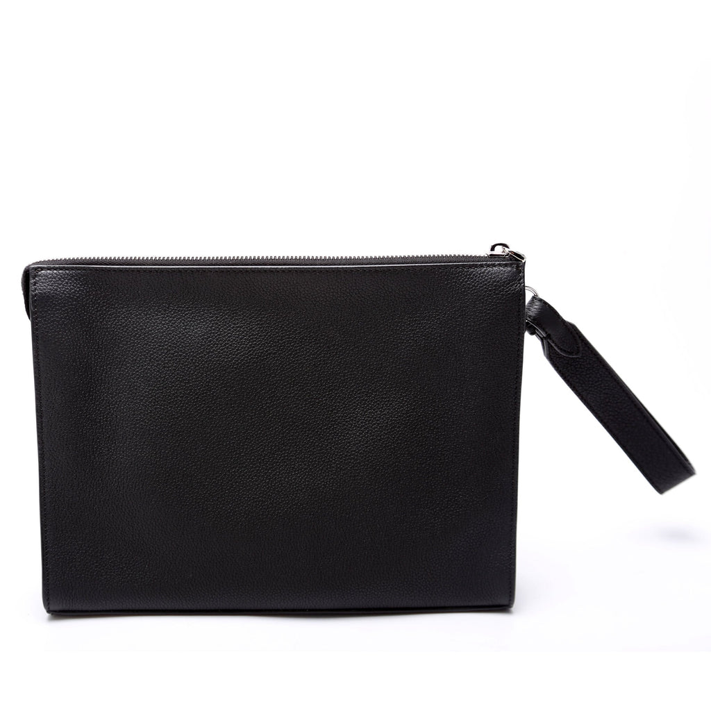 7VA491 Roma Leather Flat Pouch Black