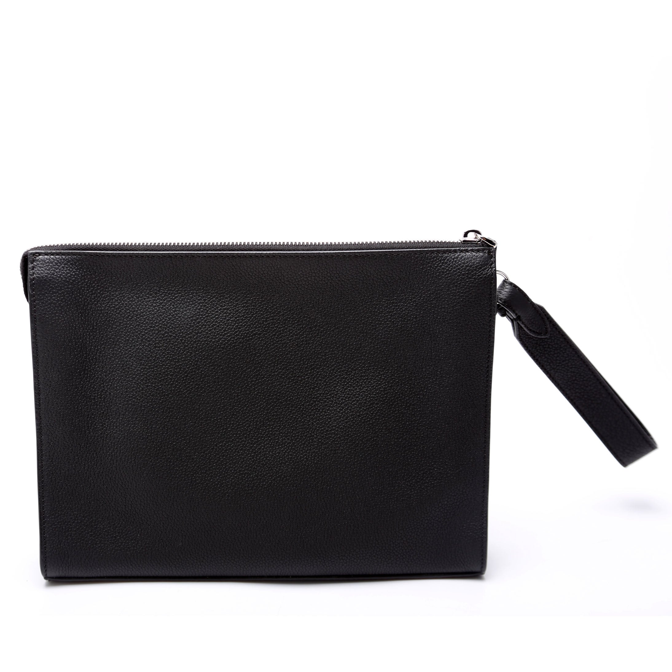 7VA491 Roma Leather Flat Pouch Black