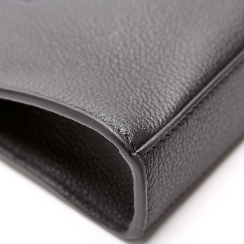 7VA491 Roma Leather Flat Pouch Black
