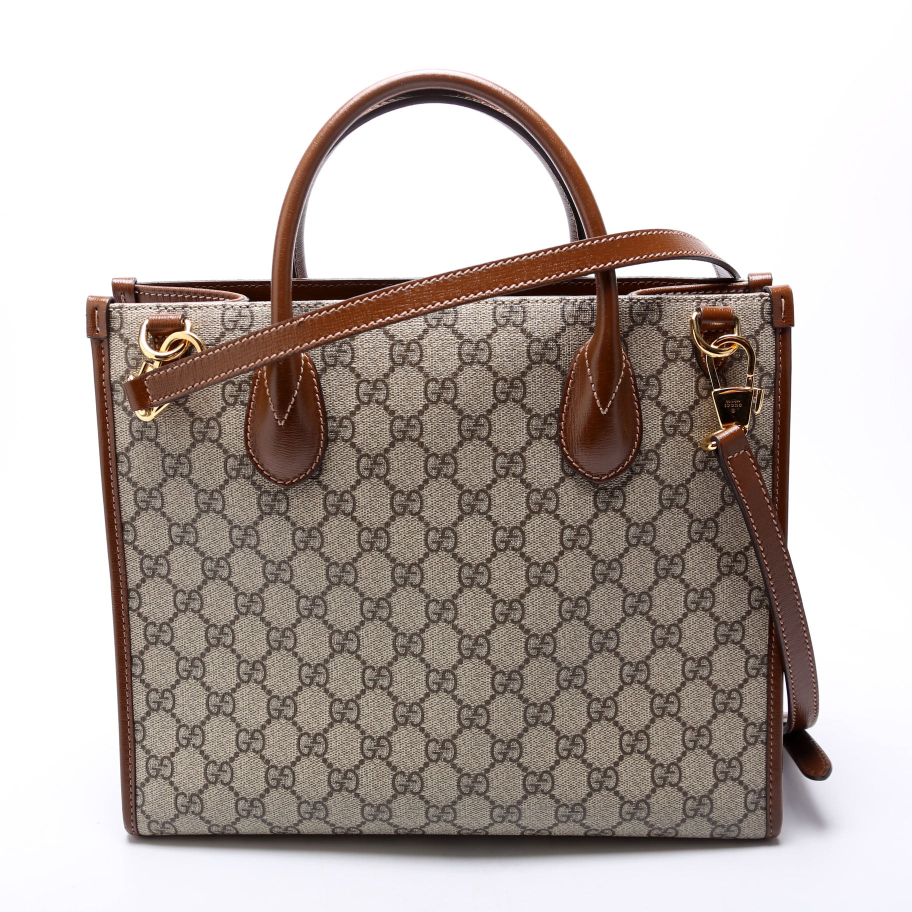 659983 GG Canvas Interlocking GG Small Tote Brown