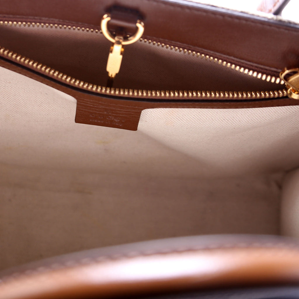 659983 GG Canvas Interlocking GG Small Tote Brown