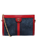 Gucci 503877 Ophidia Suede Shoulder Small Navy/Red