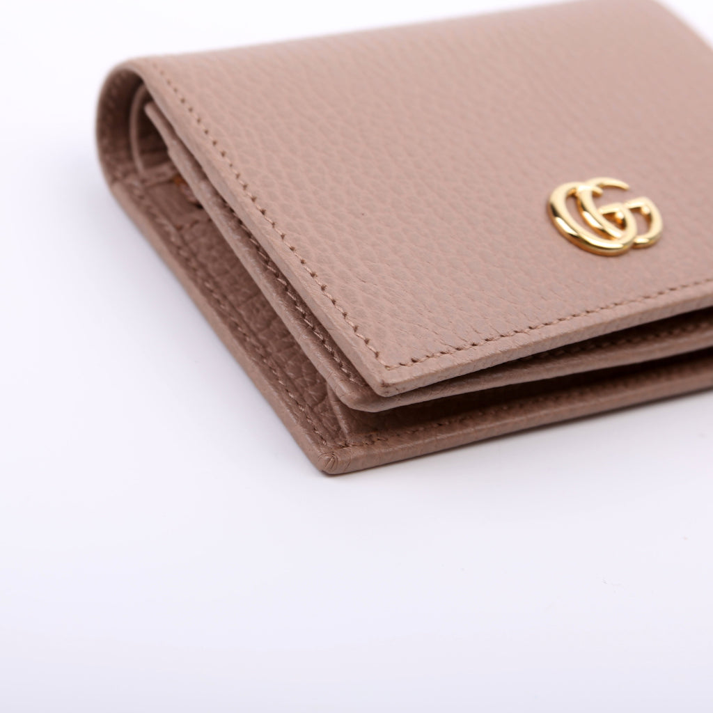 456126 GG Marmont Card Case Beige