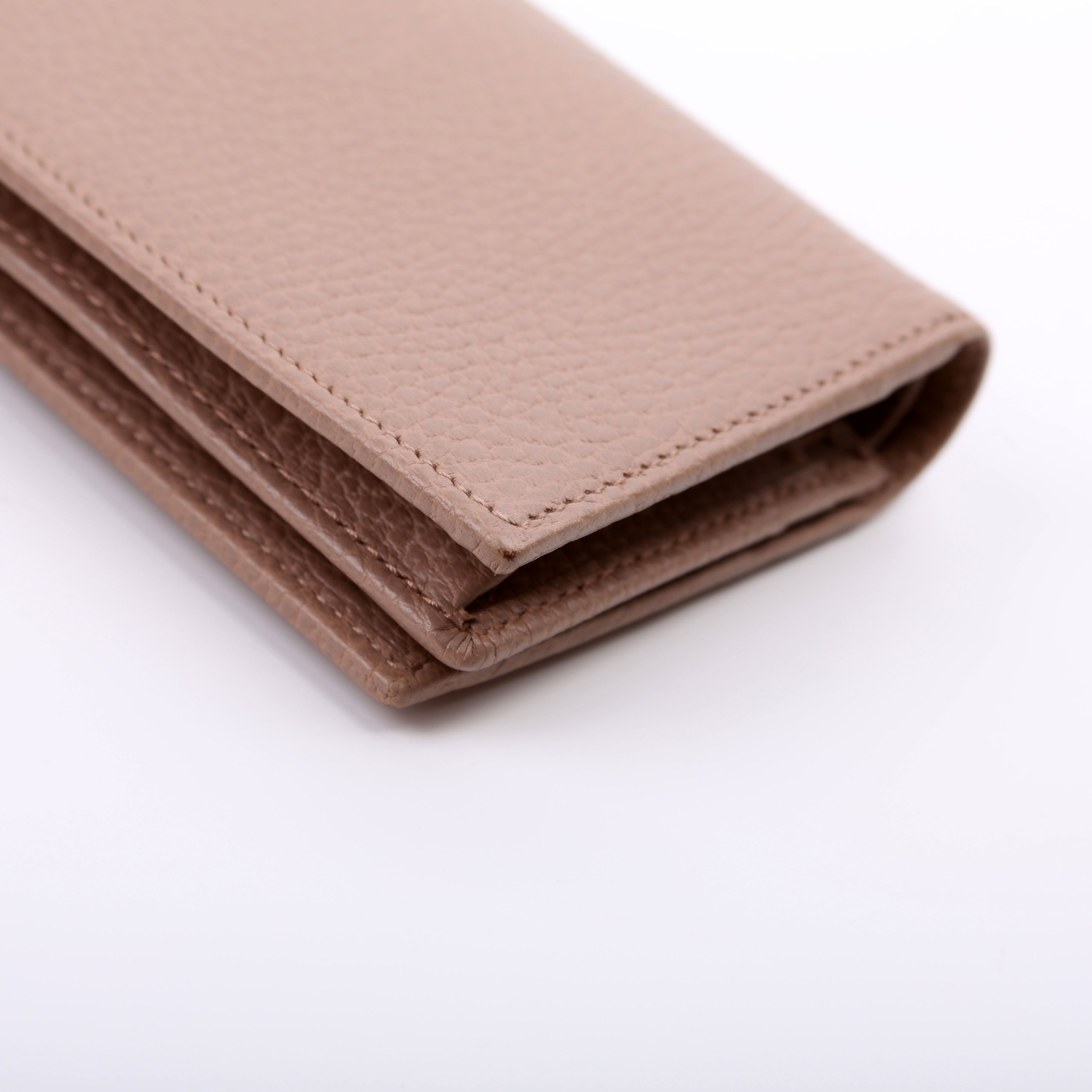 456126 GG Marmont Card Case Beige