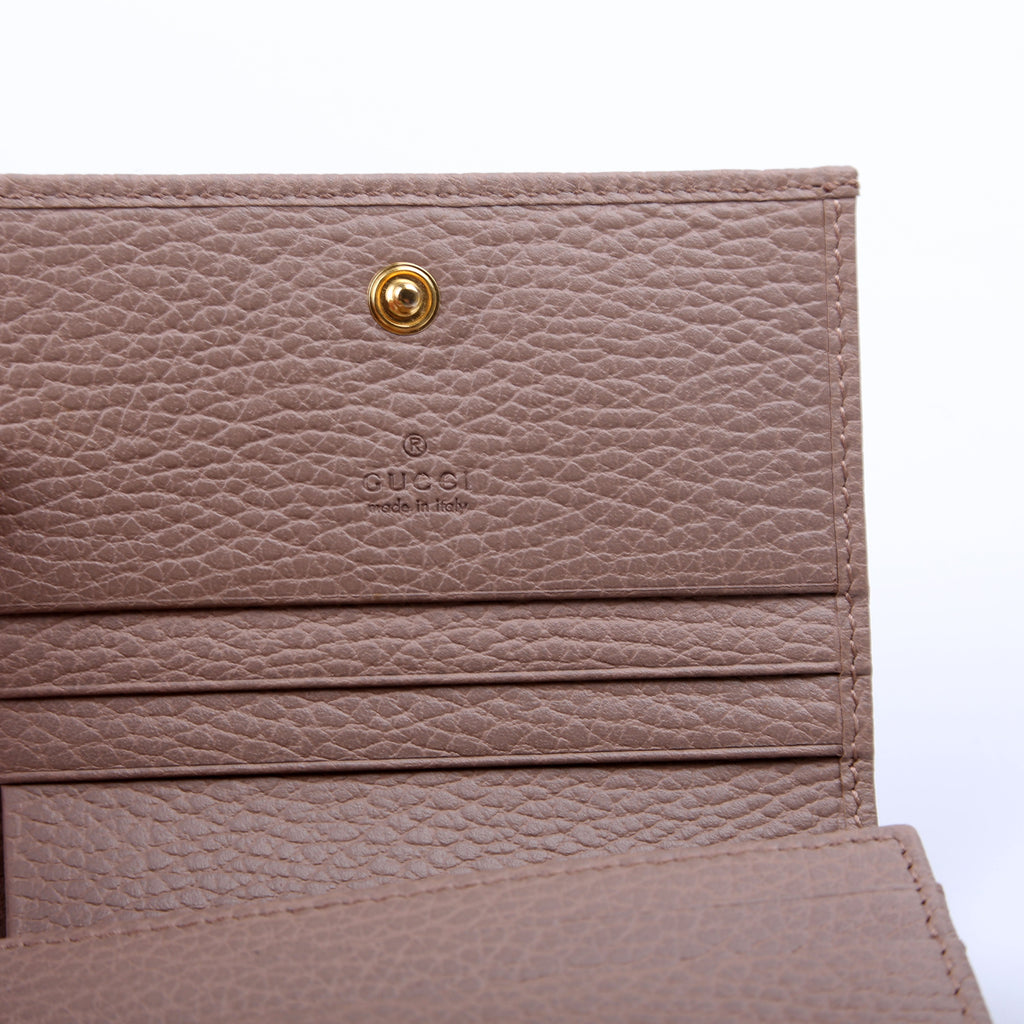 456126 GG Marmont Card Case Beige