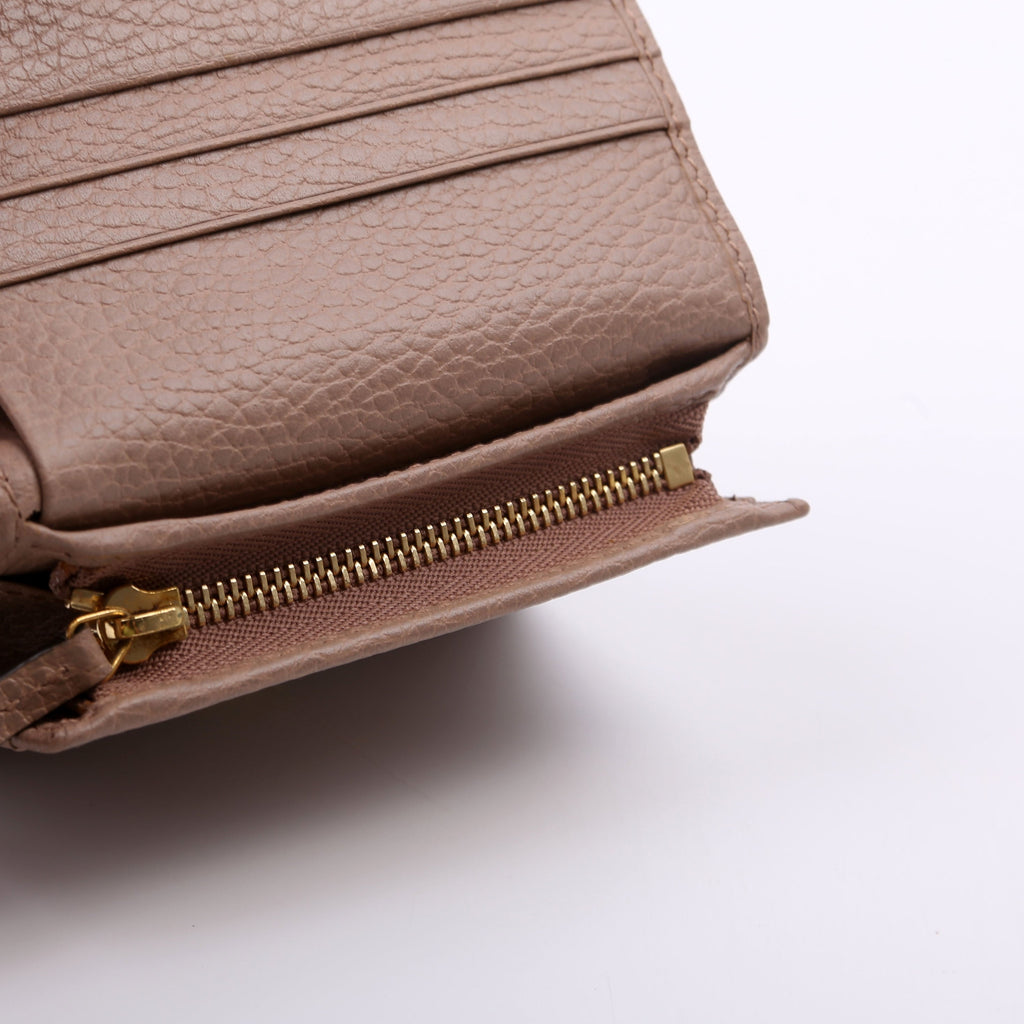 456126 GG Marmont Card Case Beige