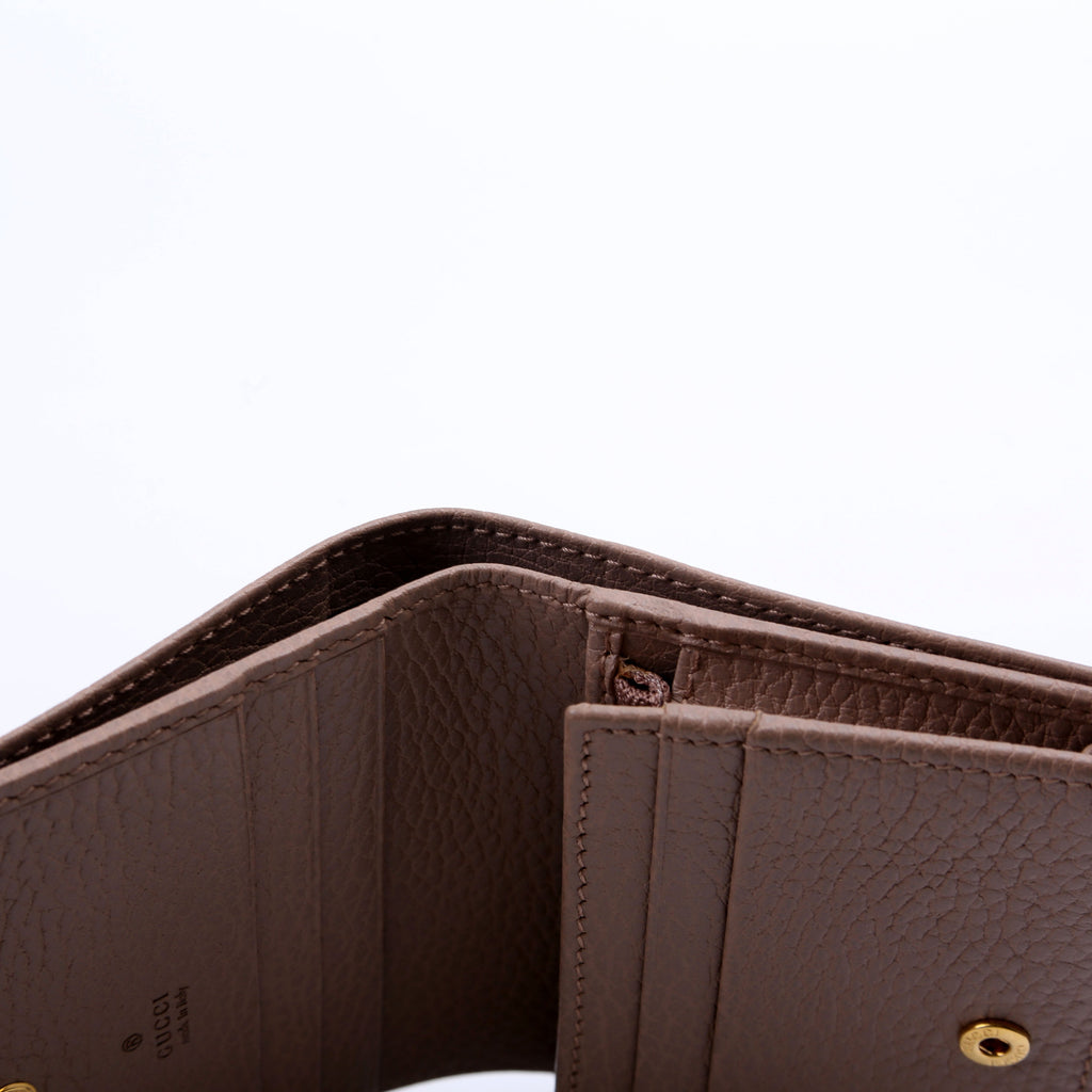 456126 GG Marmont Card Case Beige