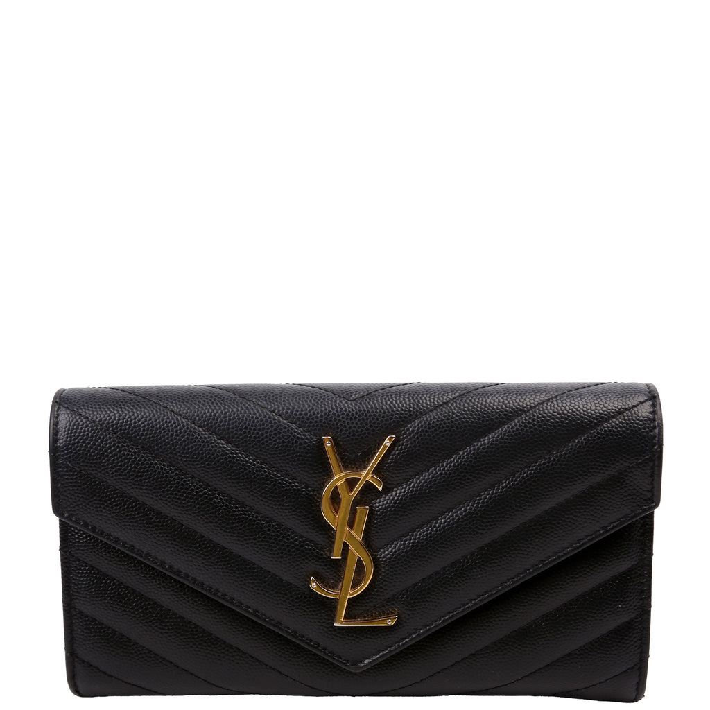 Flap Wallet Large Grain De Poudre 372264 Black