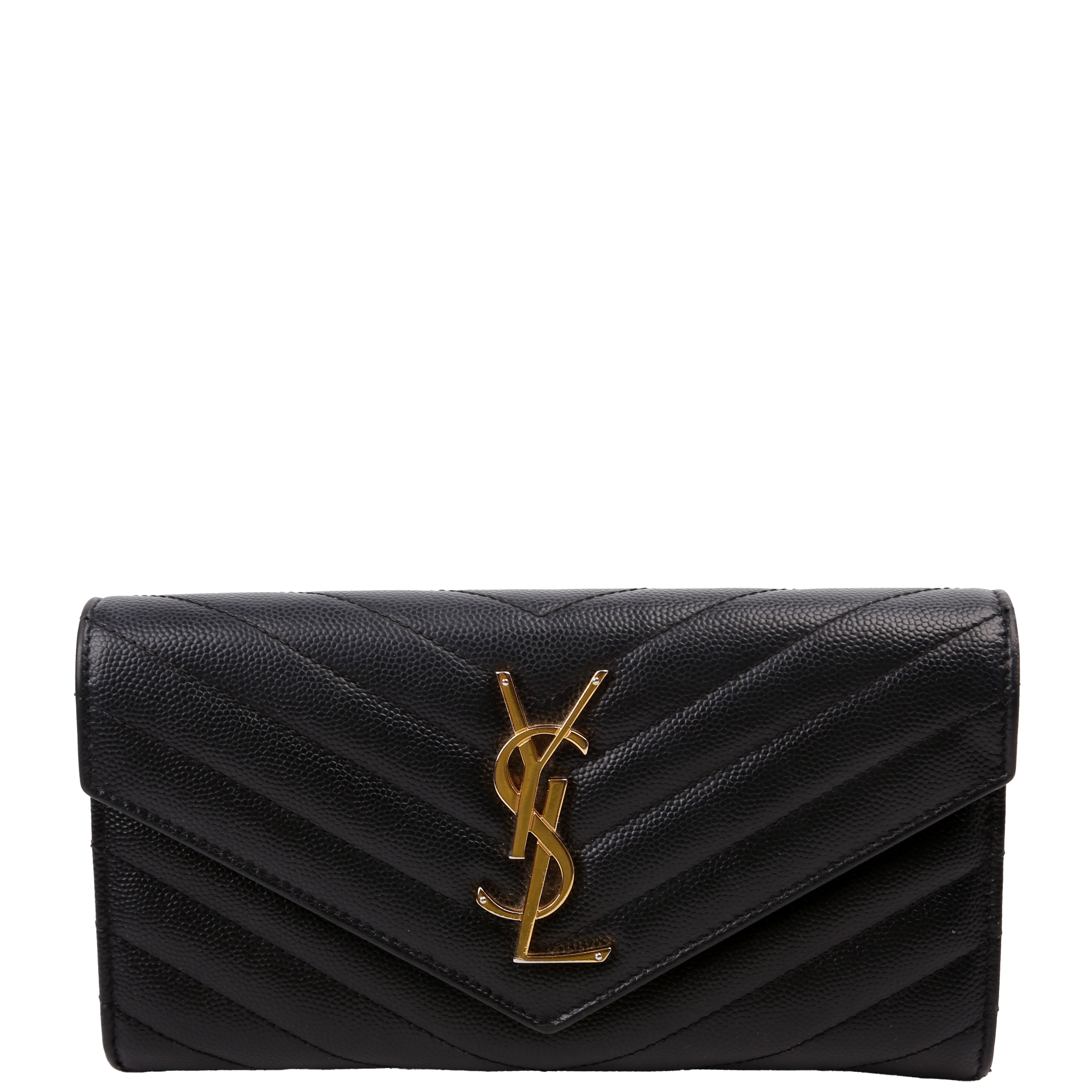 Flap Wallet Large Grain De Poudre 372264 Black