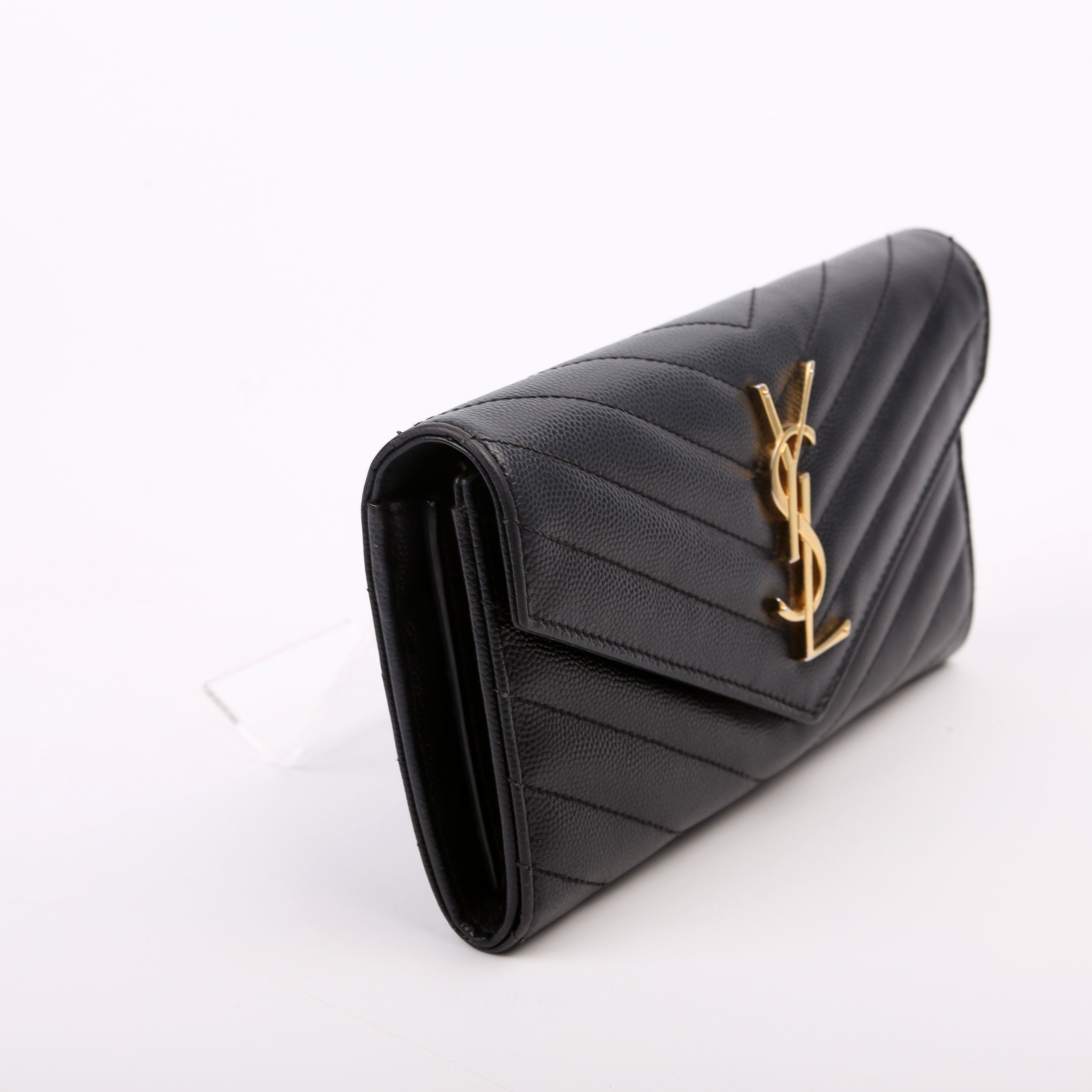 Flap Wallet Large Grain De Poudre 372264 Black