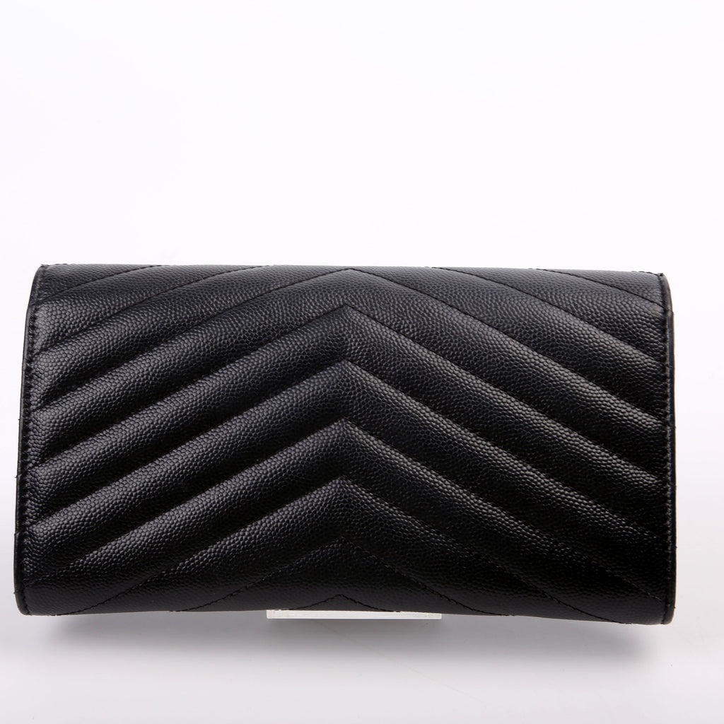 Flap Wallet Large Grain De Poudre 372264 Black
