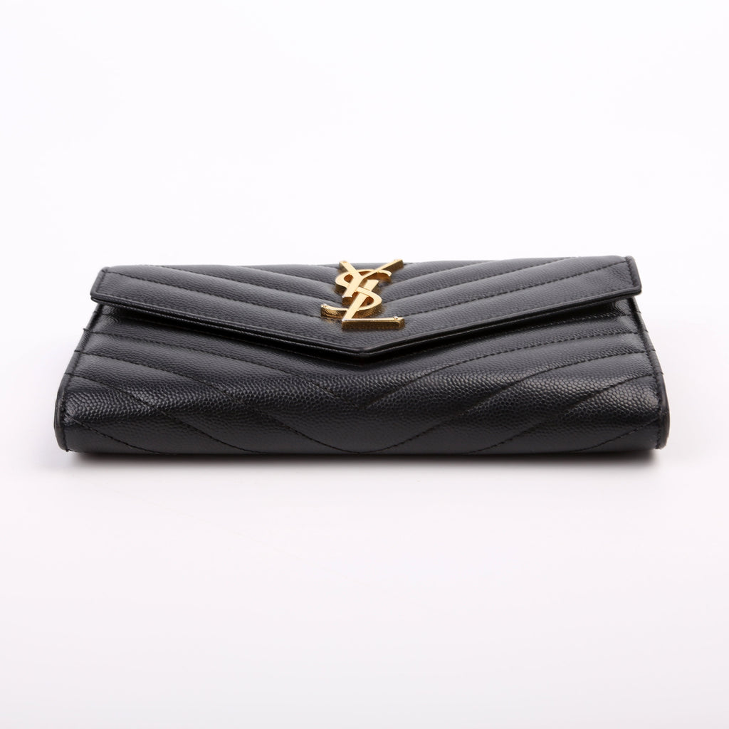 Flap Wallet Large Grain De Poudre 372264 Black