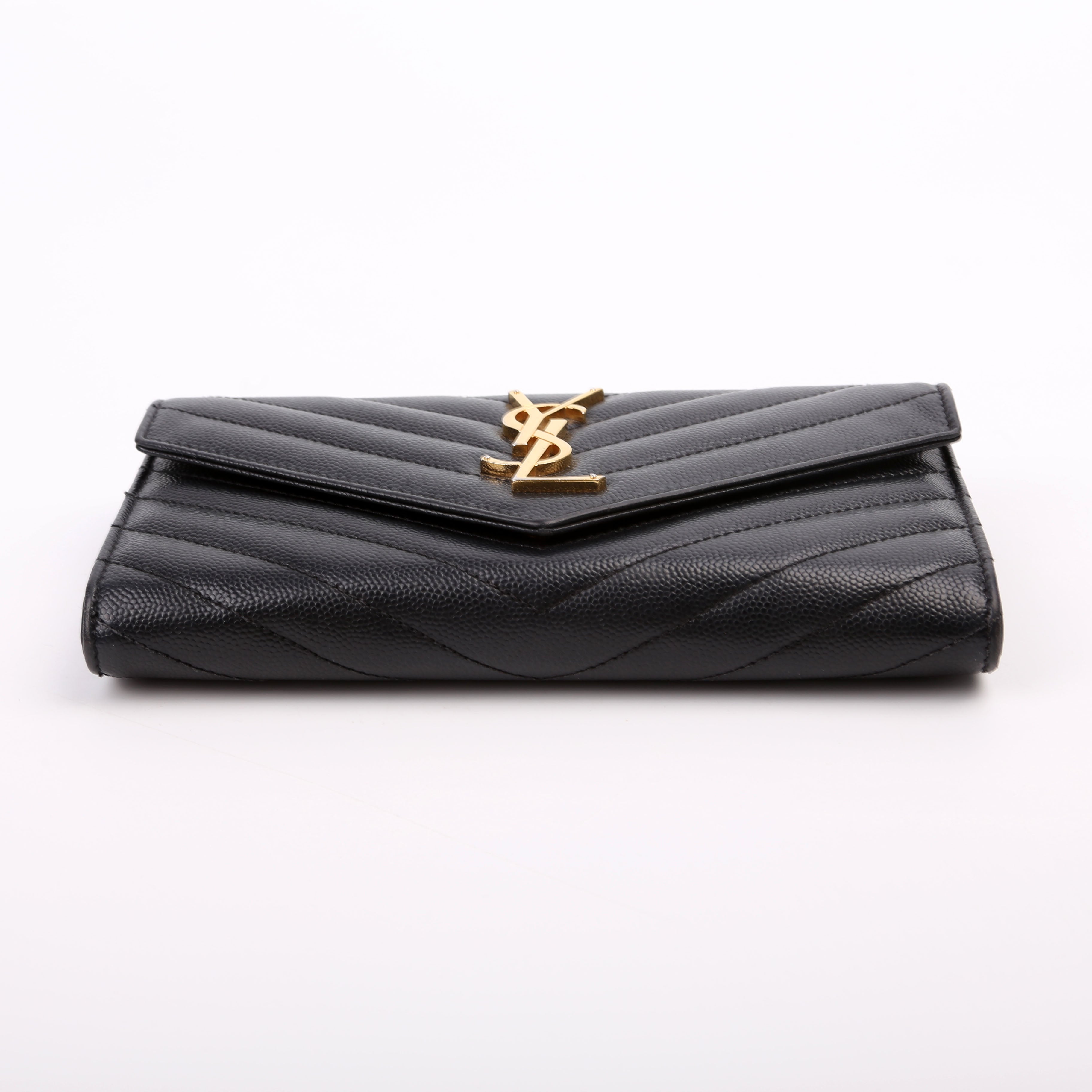 Flap Wallet Large Grain De Poudre 372264 Black