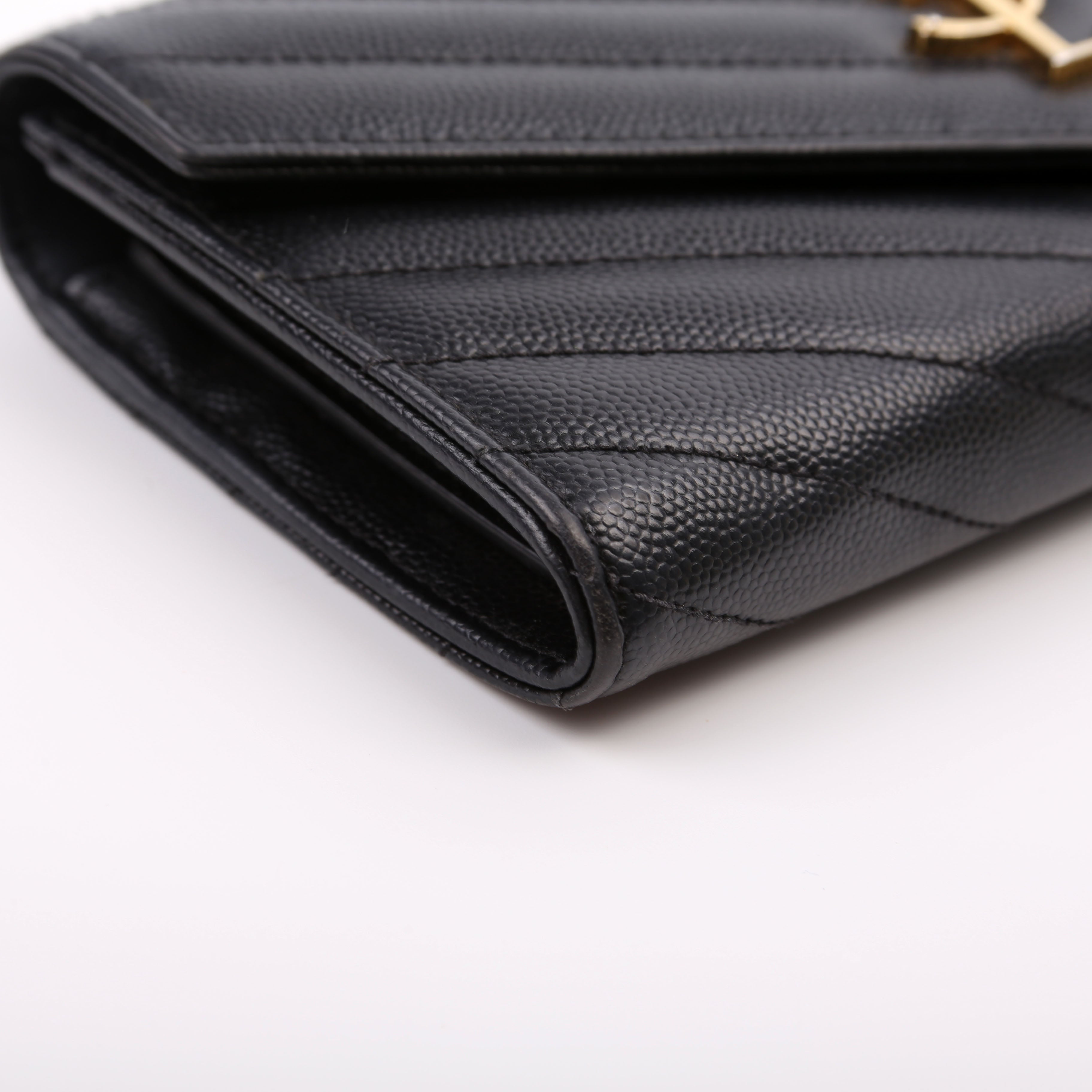 Flap Wallet Large Grain De Poudre 372264 Black
